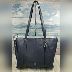 ***SOLD***Coach May Pebble Leather Large Tote In Midnight 1573 EUC